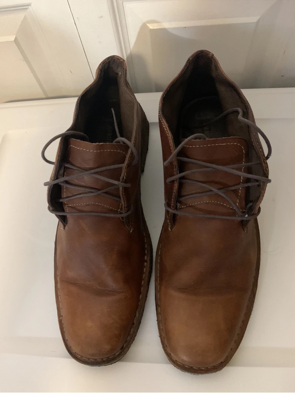 Johnston & Murphy Mens Sz‎ 13M Red Brown Leather Chukka Desert Boot Shoes